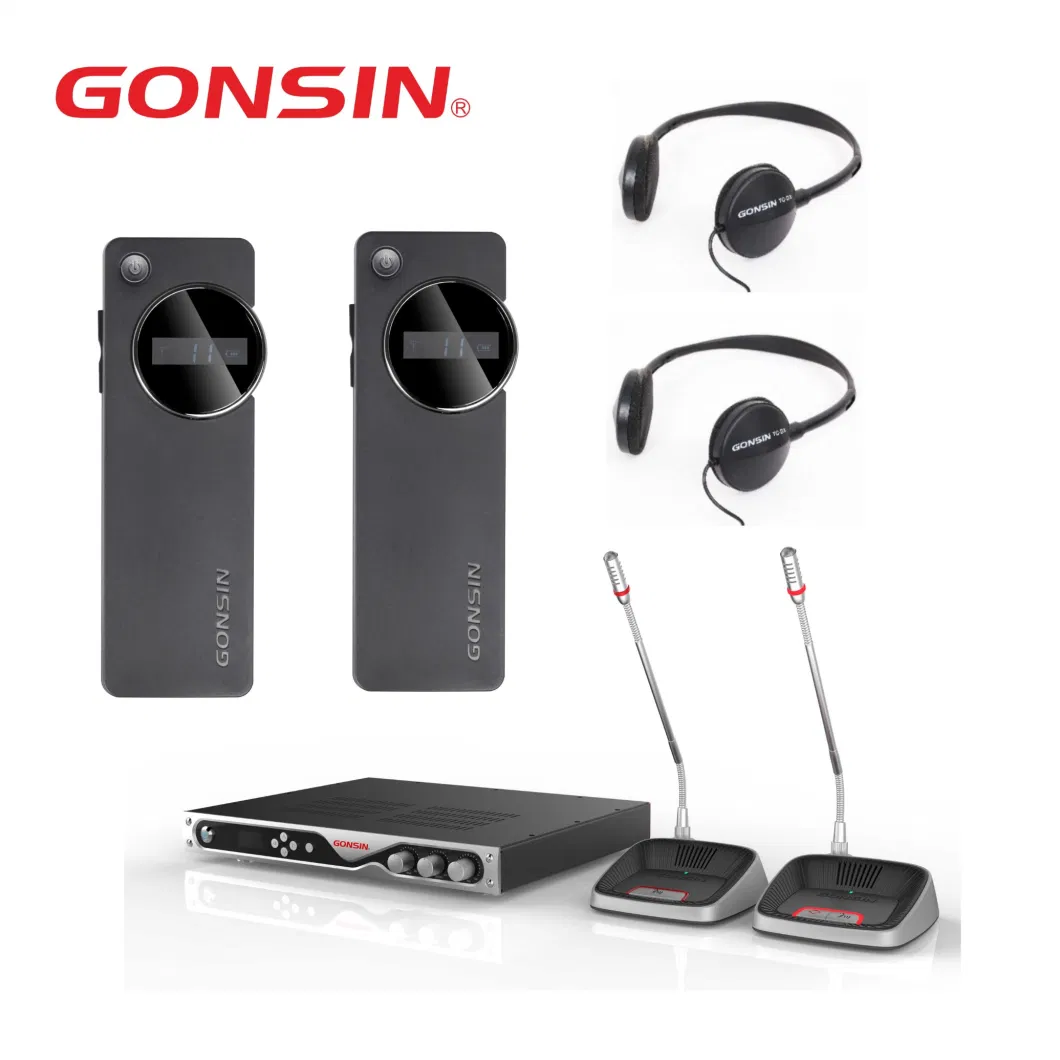 Gonsin Interpreting Conference System Simultaneous Interpreter Audio CD Level Sound Headphones-Interpreters Portable Equipment