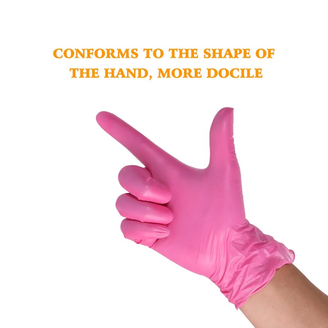 Pink Vinyl Disposable Gloves Medium 50 Pack Latex Free Powder Free Medical Exam Gloves