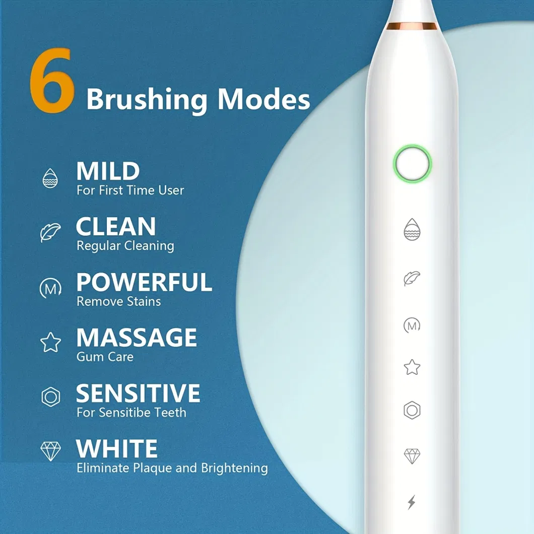 Rechargeable 2 Minute Smart Timer Automatic Silicone Electric Toothbrush