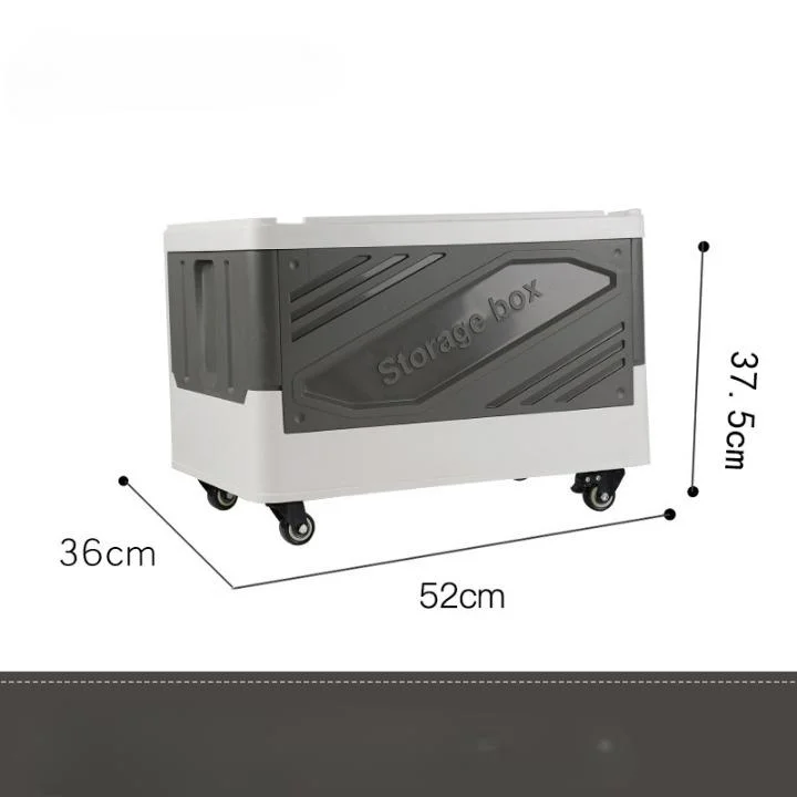 Hot Sale Plastic Large Capacity Pull Rod Pulley Foldable Camping Storage Box