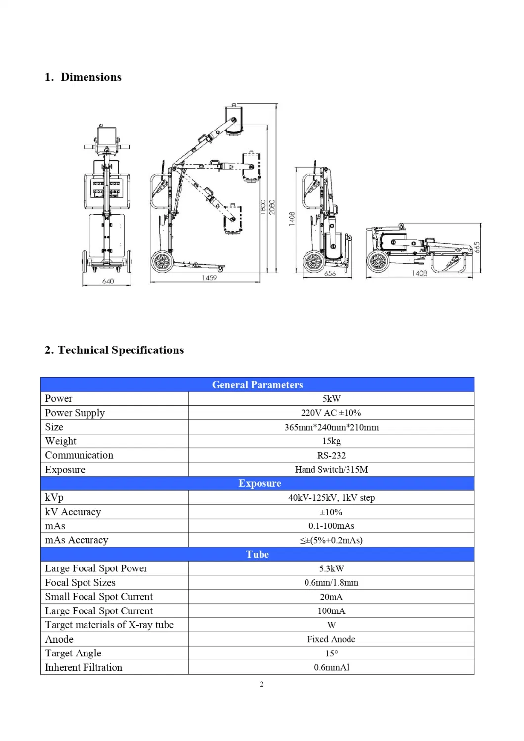 Mobile X-ray Equipment Professional Manufacturer Foinoe Hospital Equipment Digital Radiography System Medical Mobile Dr