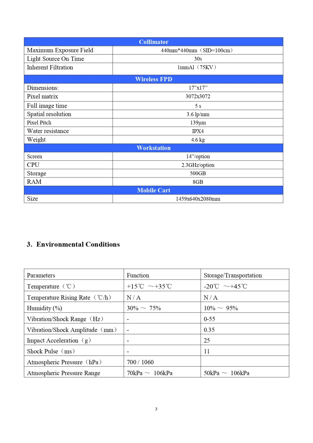 Portable Digital Xray Machine Medical X-ray Security Machine with Medical Device Flat Panel Detector