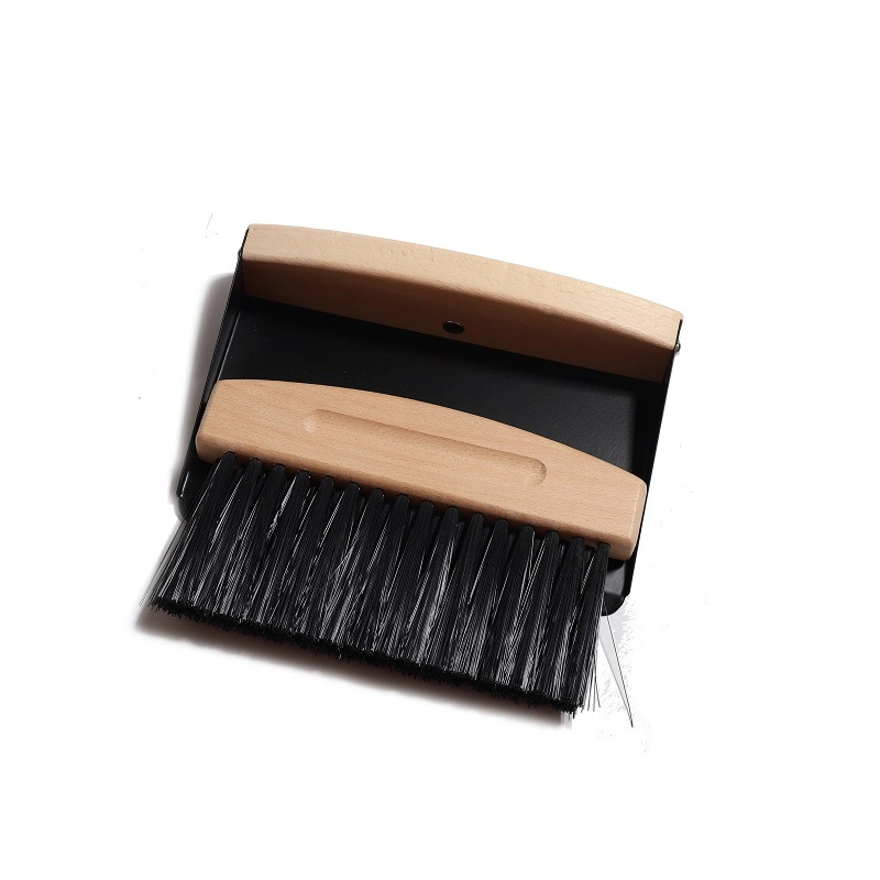 Promotional Factory Outlet Household Portable Wood Mini Desktop Table Dustpan Cleaning Brushes