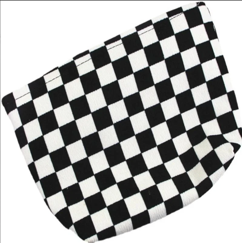 Checkerboard Cosmetic Bag Clutch Bag Portable Toiletries Makeup Case