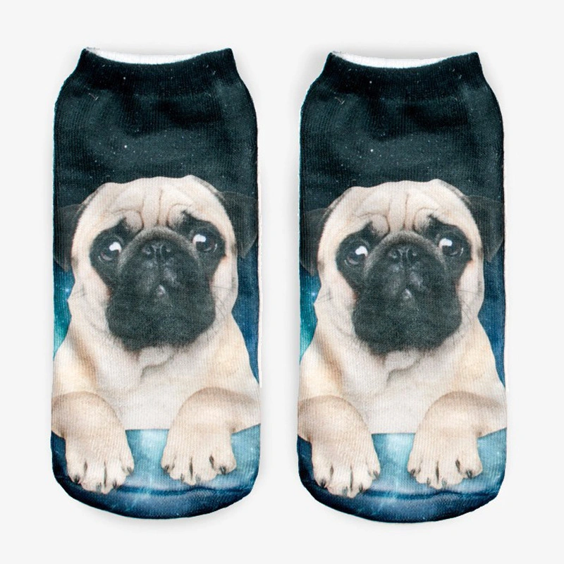 Zohra&prime;s New 3D Digital Print Boat Cute Japanese Adult Pug Print Socks