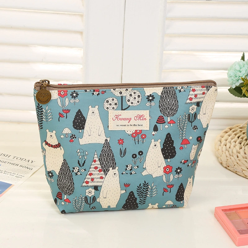 Portable Makeup Bag Korean Canvas Dumpling Makeup Case Waterproof Storage Toiletry Bag