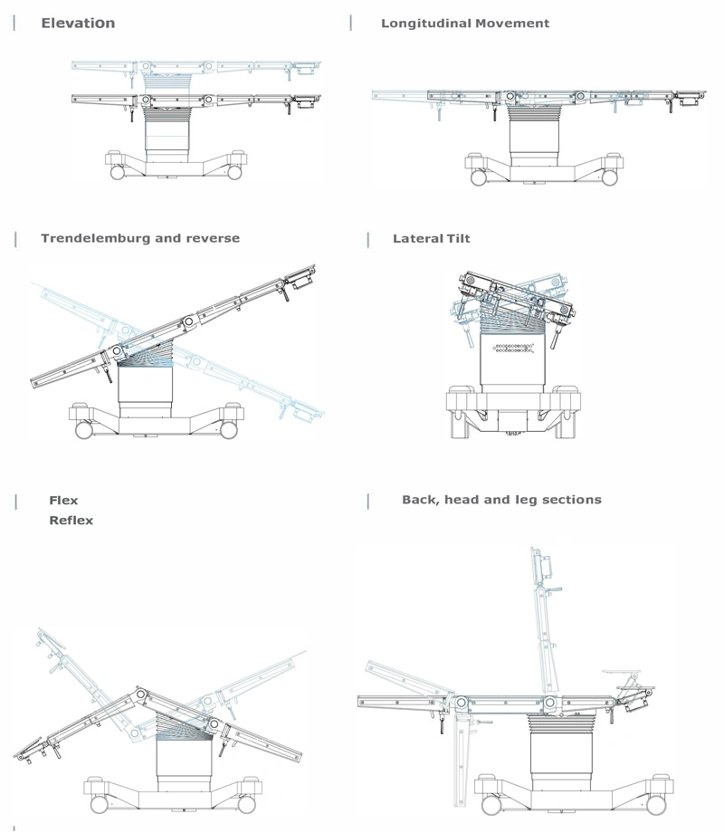 Medical Surgical Room Equipment Universal Electrical Manual Surgical Operation Table