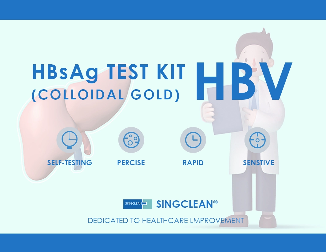 Singclean Wholesale CE Approved Ivd Human Serum and Plasma HBV Hepatitis B Hbsag Rapid Virus Medical Test Kit Surface Antigen (Colloidal Gold) for HBV Infection