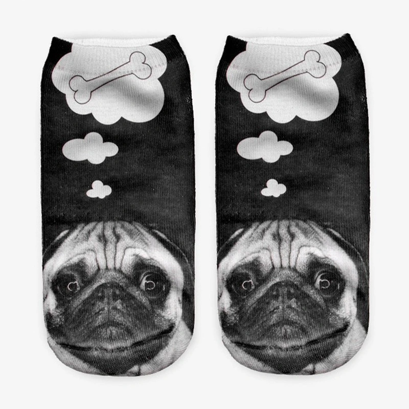 Zohra&prime;s New 3D Digital Print Boat Cute Japanese Adult Pug Print Socks