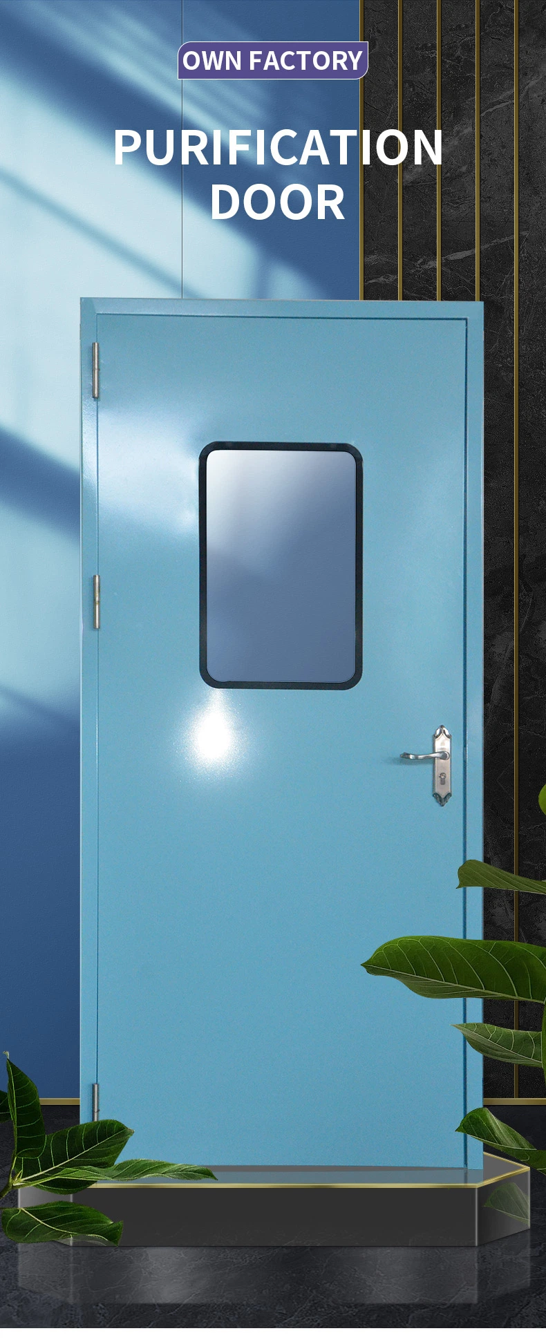 Medical Airtight Door Hospital Operating Room Beauty Salon Dust-Free Workshop Electric Door Foot Sensor Translation Door