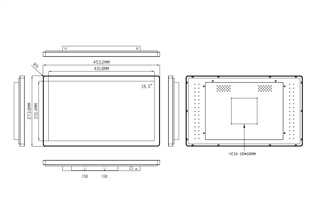 19 Inch Super Slim Table Standing Digital LCD Screen