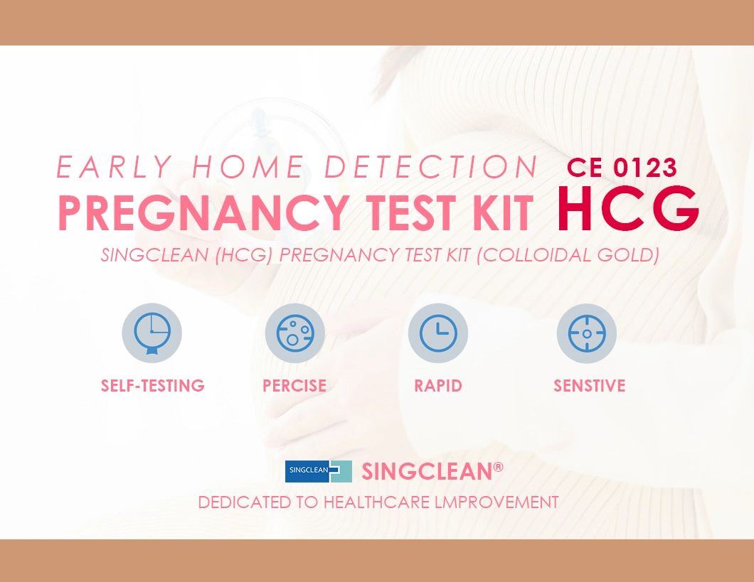 Singclean Wholesale Ivd CE Approved Medical Homely Pregnancy Test for Travel