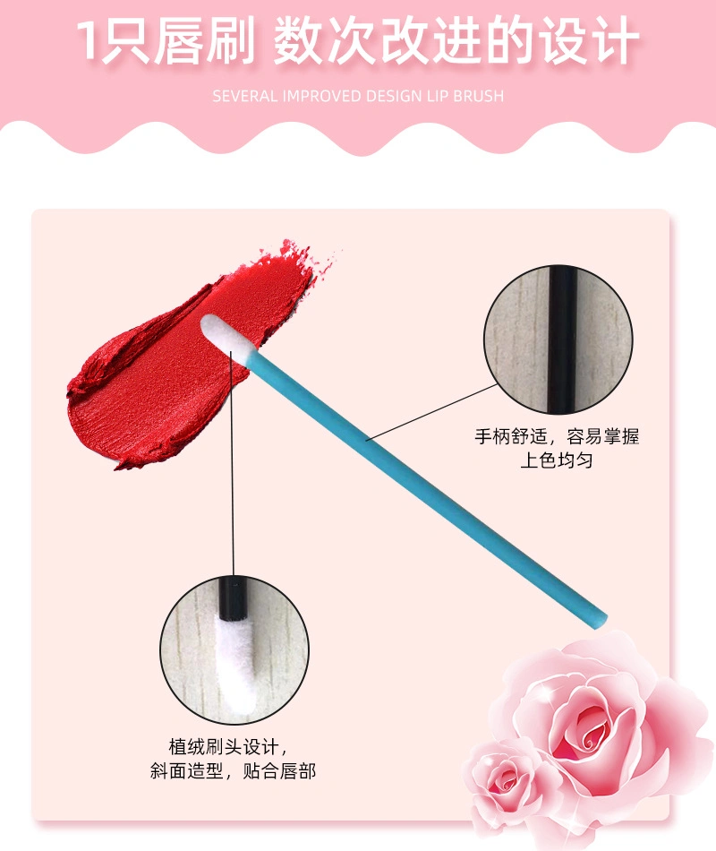 Flocking Head Red Eye Shadow Beauty Tool Disposable Lip Brush