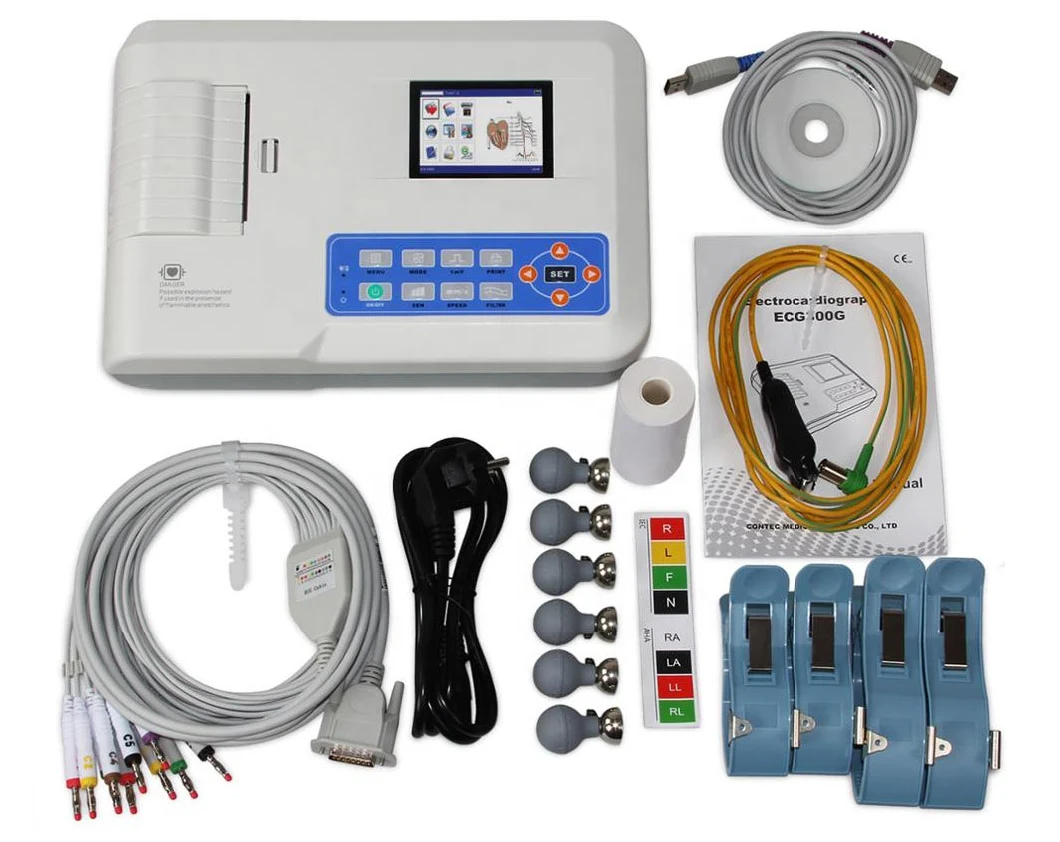 Digital Wireless 3 Channels ECG Machine with Printer and Paper