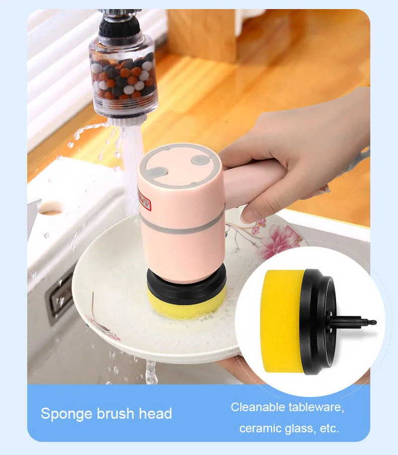 Electric Spin Rechargeable Automatic Cordless Kitchen Rotating Cleaning Brush