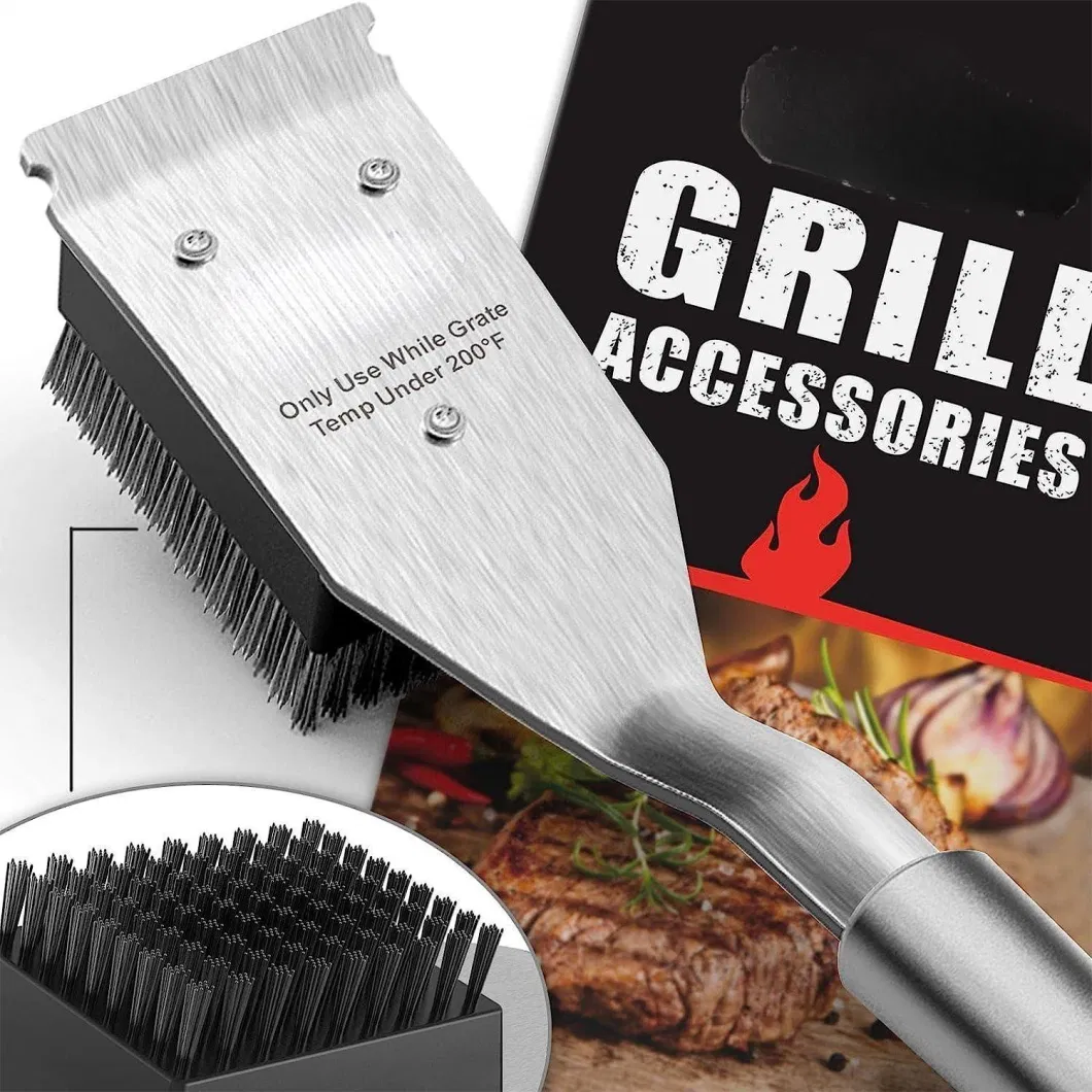 Ideal Gift for Men Dad Grill BBQ Accessories Safe Cleaning Brush and Scraper