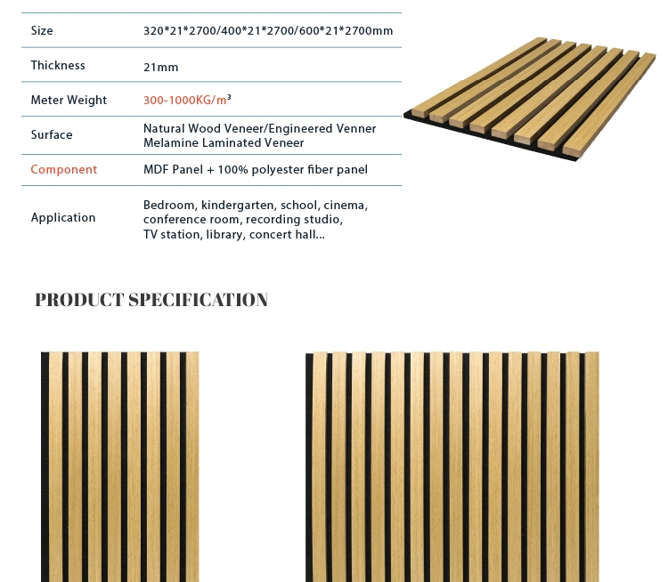 High Performance Sample Provided Panels MDF Sound-Absorbing Wall Panels