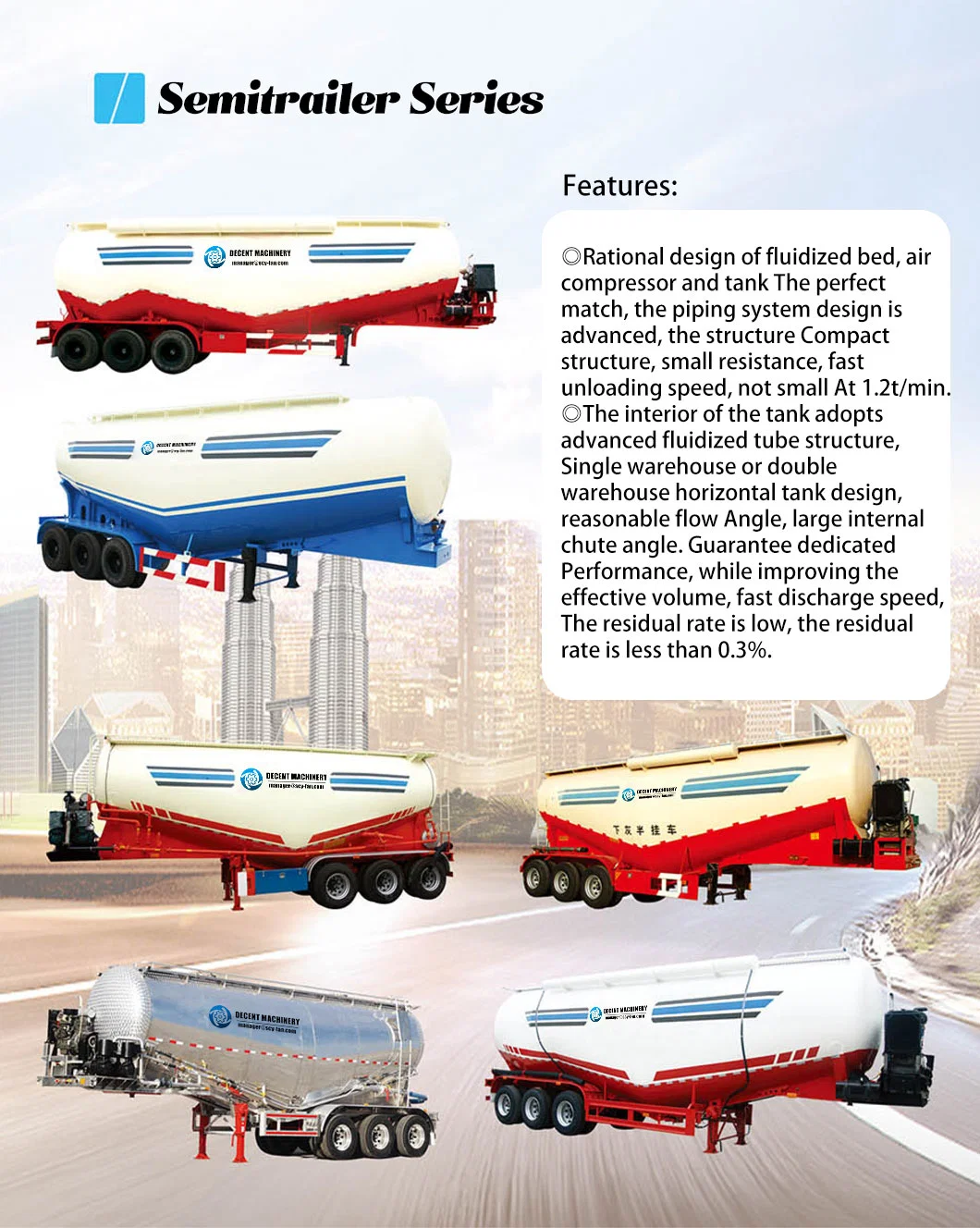 Multi Axle Semi Trailer High Load Capacity and Stable Performance