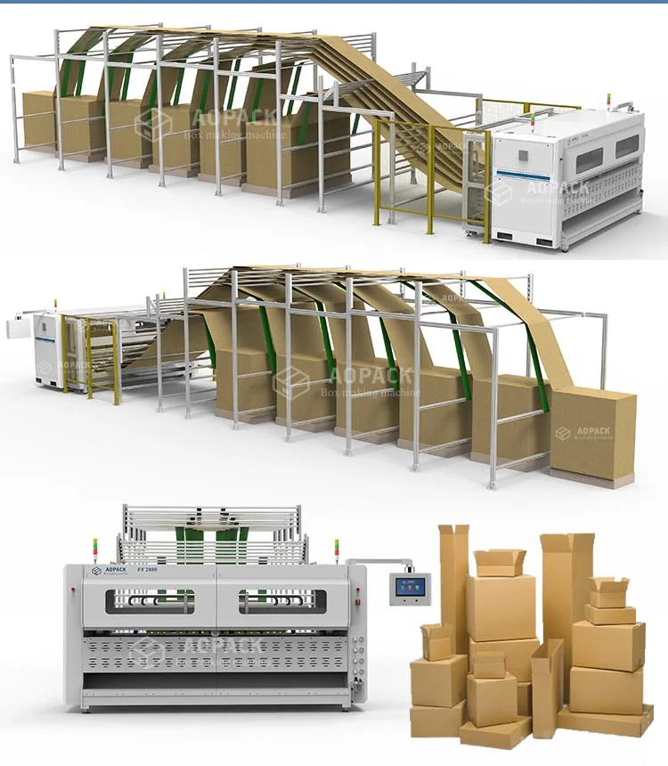 Aopack Intelligent Packaging System Fanfold Corrugated Carton Cardboard Box Maker Machine