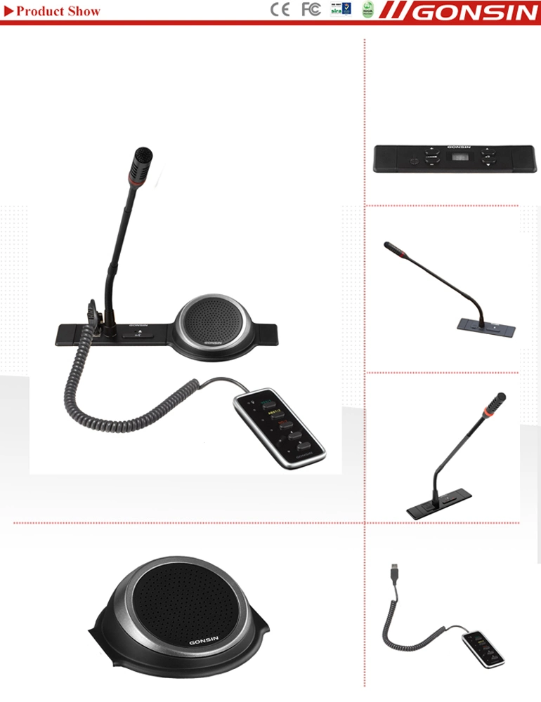 Speaker Audio System Microphone System for Conference Room with 6 Channels Interpretation Equipment and Electronic Voting System