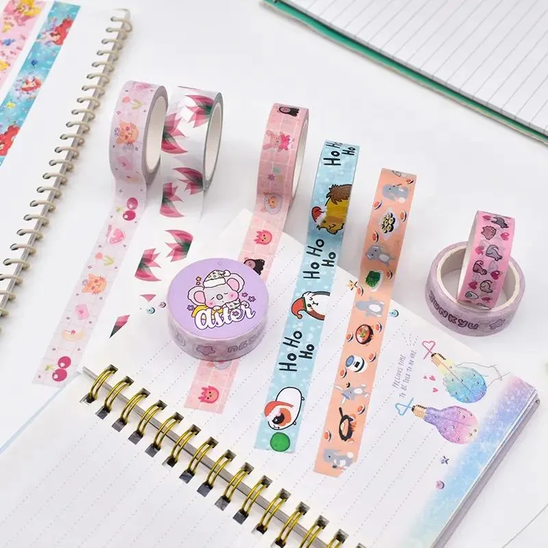 Japanese Decoration Printed White Paper Block Washi Tapes Set Sticker Stationery Tapes