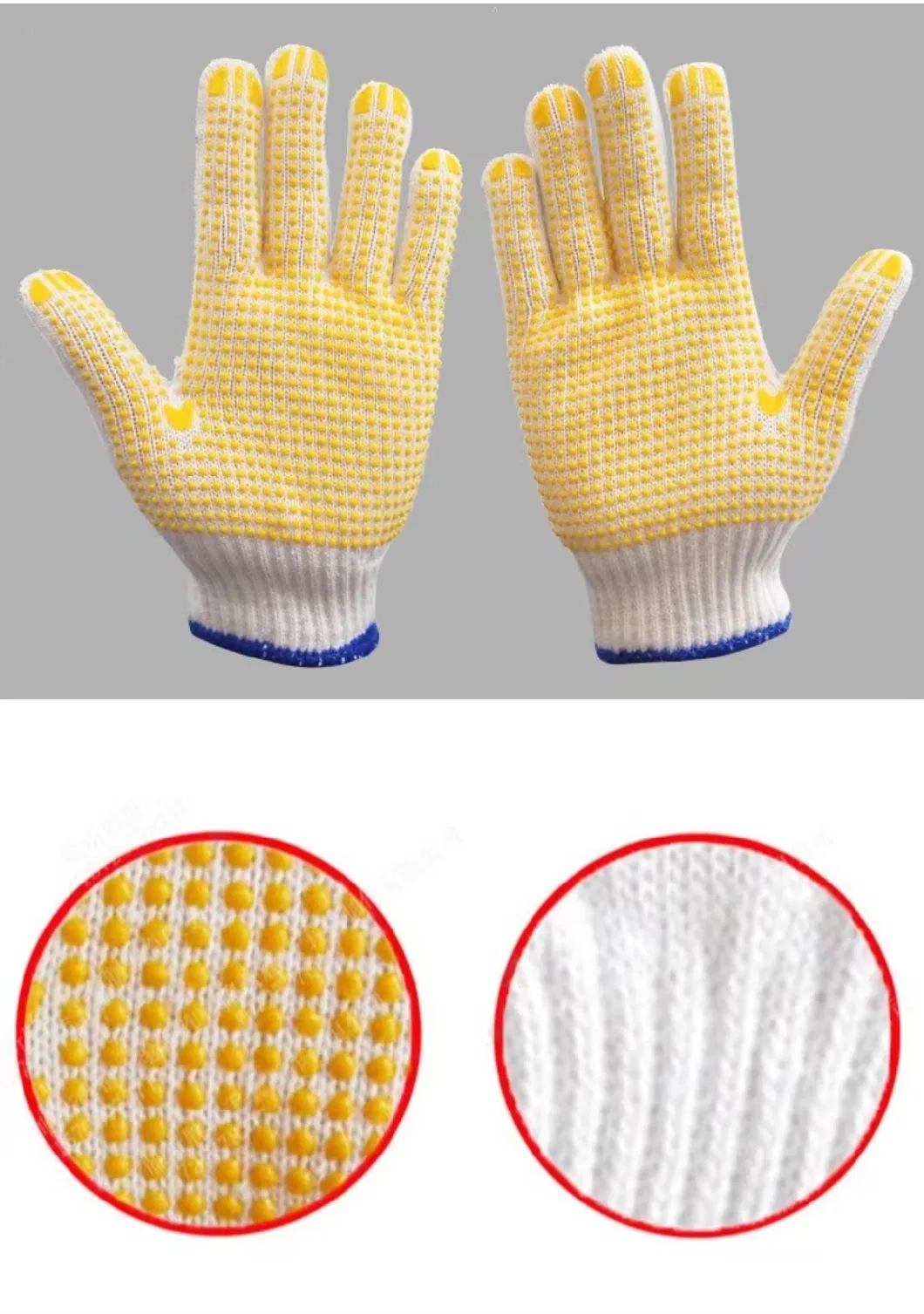 High Performance China Factory Anti-Slip PVC Dotted Cotton Gloves for Industry