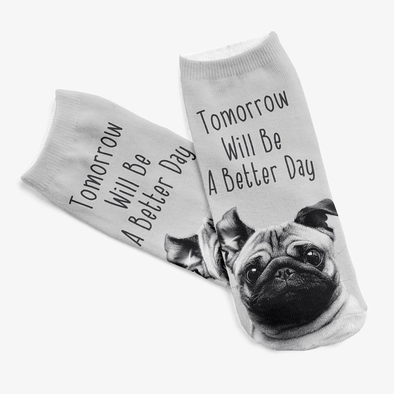 Zohra&prime;s New 3D Digital Print Boat Cute Japanese Adult Pug Print Socks