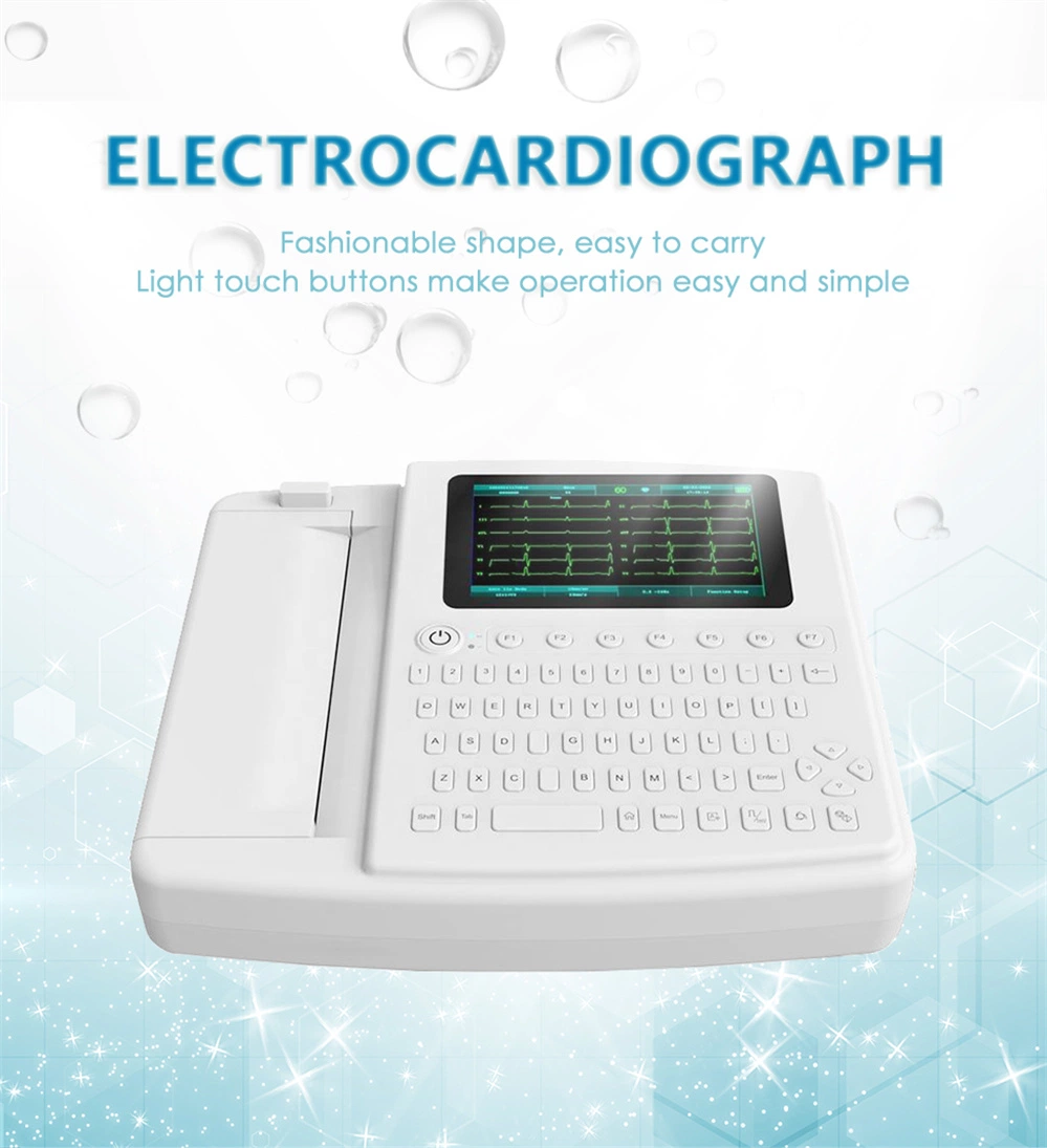 ECG Machine EKG Monitor Hospital Color Display Screen12 Channel Portable Device