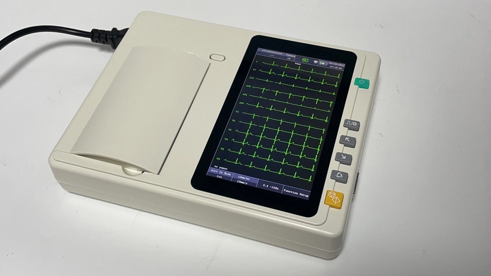 China Manufacturer Factory Wholesale Price Medical Equipment 3 Channel 12 Lead Touch Screen Electrocardiograph Monitor Portable Digital ECG Machine with Printer