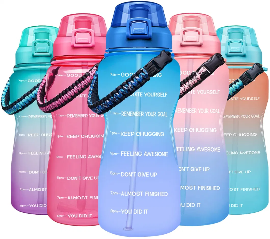 Popular Design Paracord Handle Leakproof Tritan BPA Free Large Motivational Water Bottle