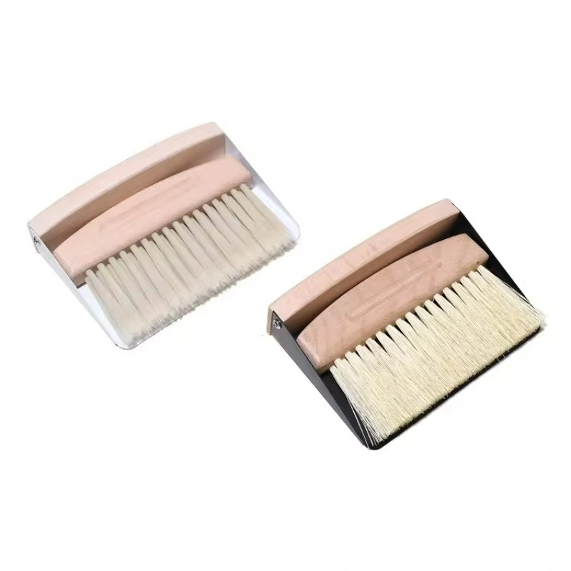 Promotional Factory Outlet Household Portable Wood Mini Desktop Table Dustpan Cleaning Brushes