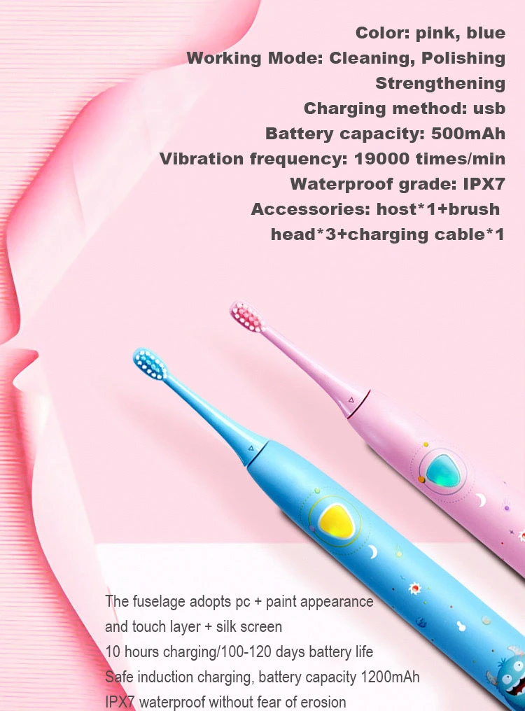 Sonic Electric Wholesale Soft Bristle USB Rechargeable Children&prime;s Toothbrush