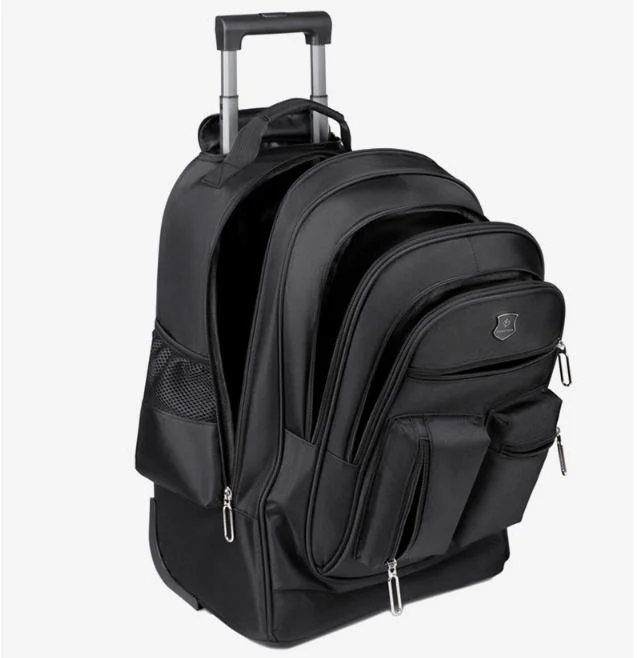 2024 Foreign Trade Trolley Backpack Multi-Functional Travel Backpack Universal Wheel Business Trip Short-Distance Luggage Bag Student School Bag