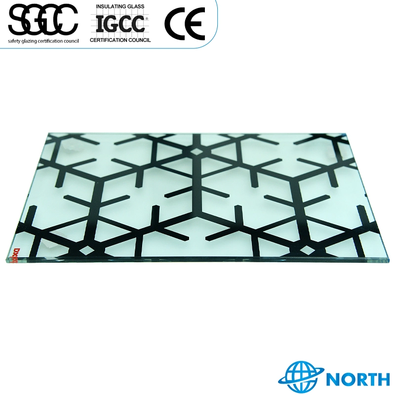 Hot Sale Low Iron Art Decorative Ultra Clear Patterned Tempered Glass Ceramic Frit Laminated Tempered Silk Screen Printing Glass