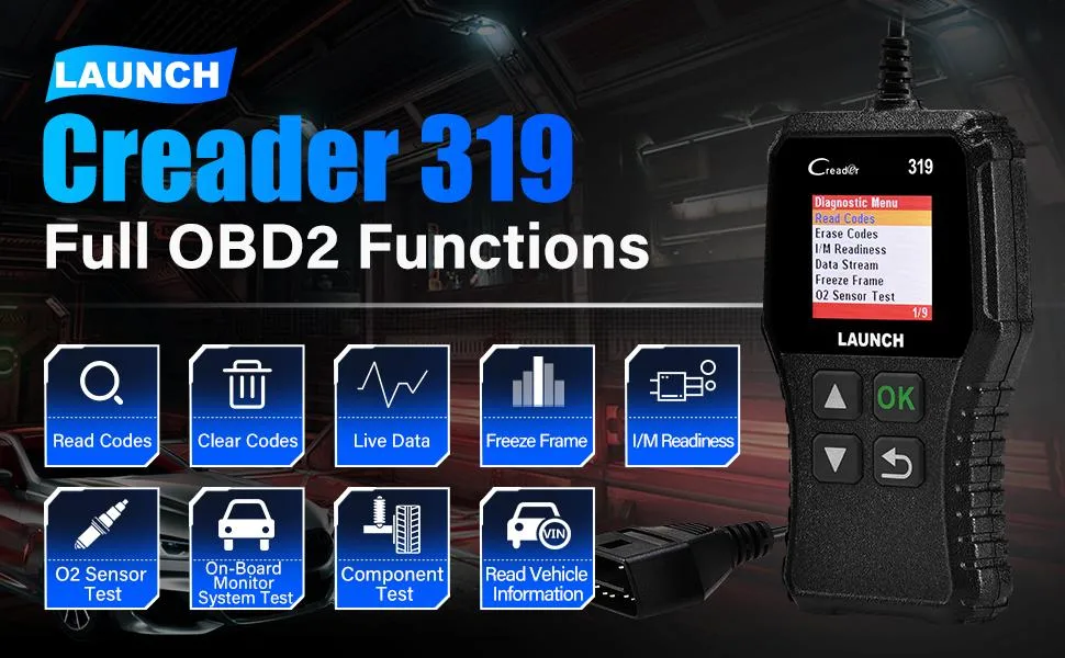 Launch OBD2 Scanner Engine Fault Code Reader Cr319 Diagnostic Tool