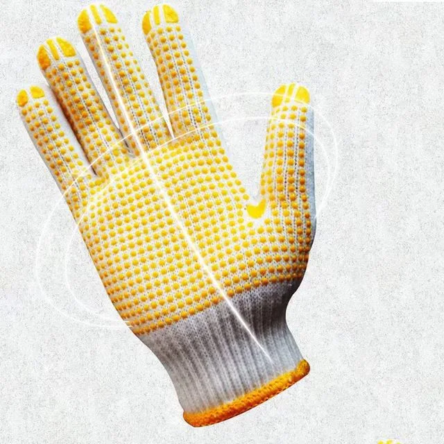 High Performance China Factory Anti-Slip PVC Dotted Cotton Gloves for Industry