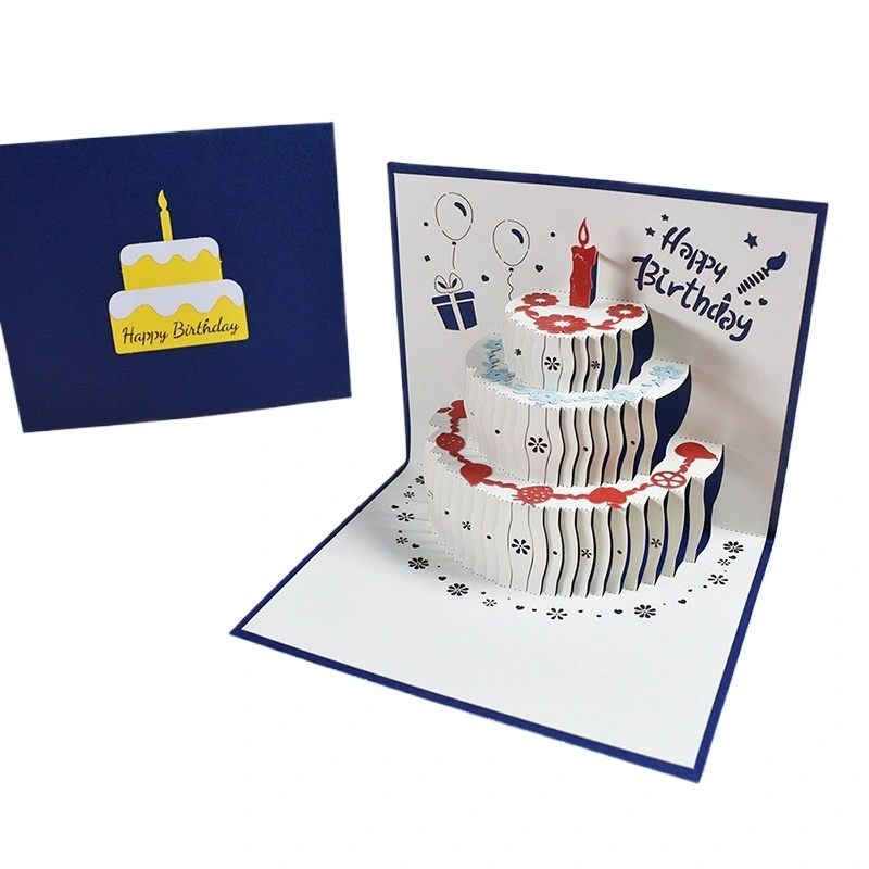 2024 New Style Custom Invitation Greeting Gift Envelope 3D Pop-up Happy Birthday Card