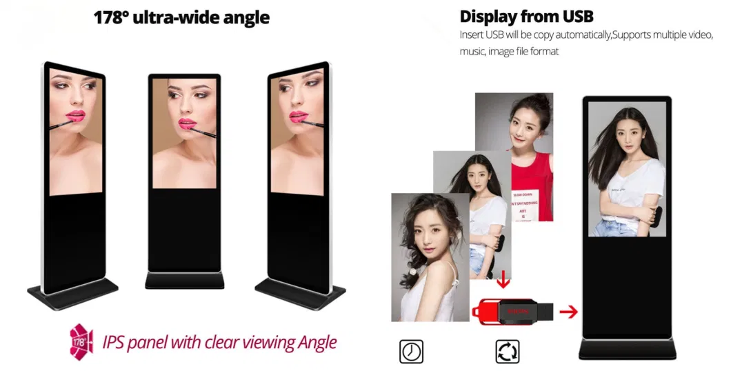 50 Inch iPhone Pole Digital Signage Plug and Play Display