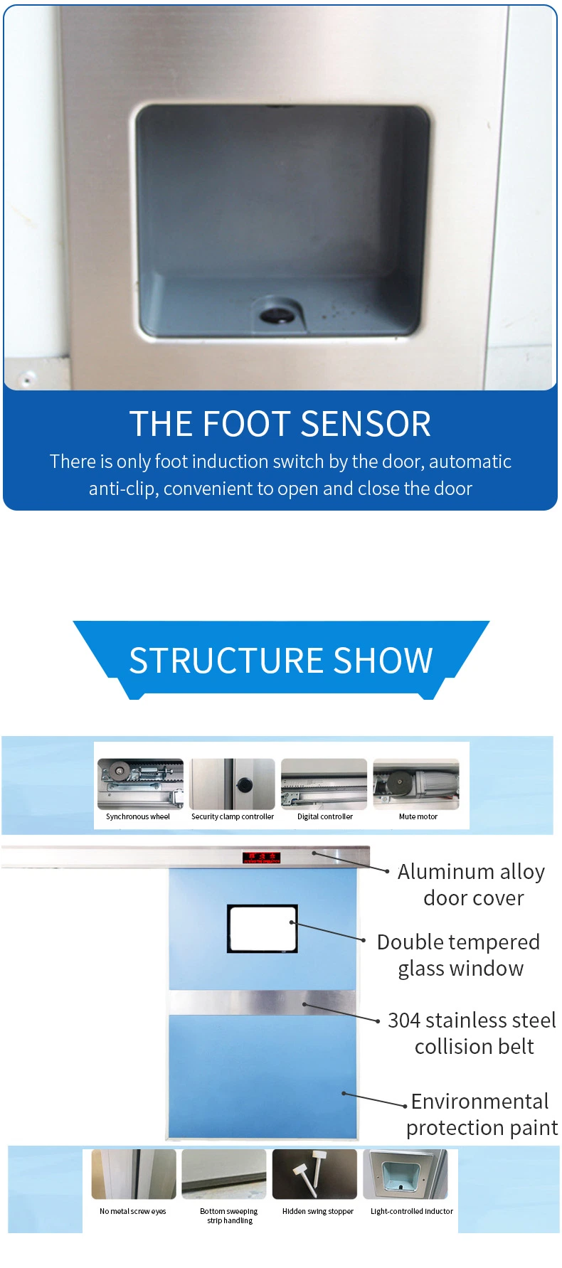 Airtight Door Hospital Double Access Control Hospital Unit Automatic Translation Door Medical Special