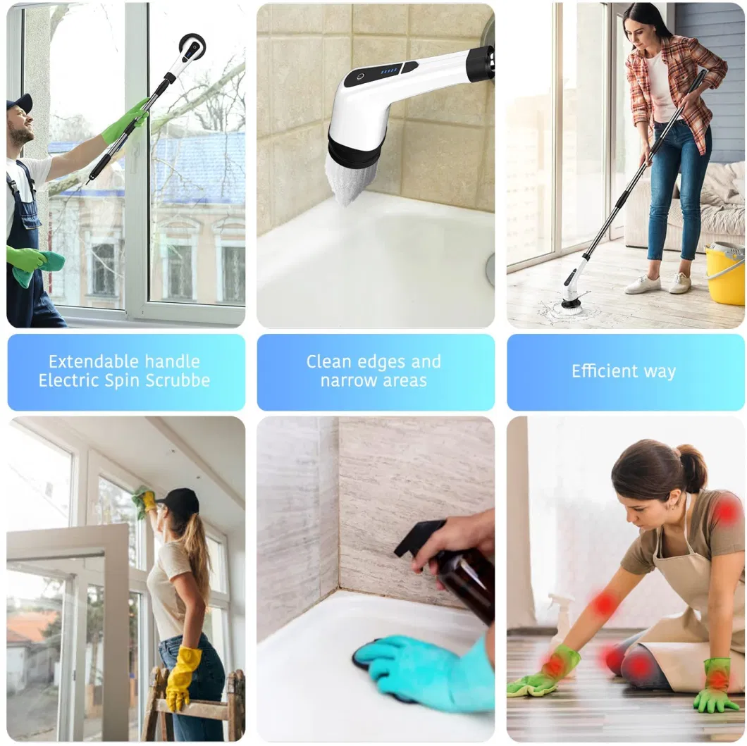 Rechargeable Electric Home Electric Wireless Cleaner Cleaning Brush