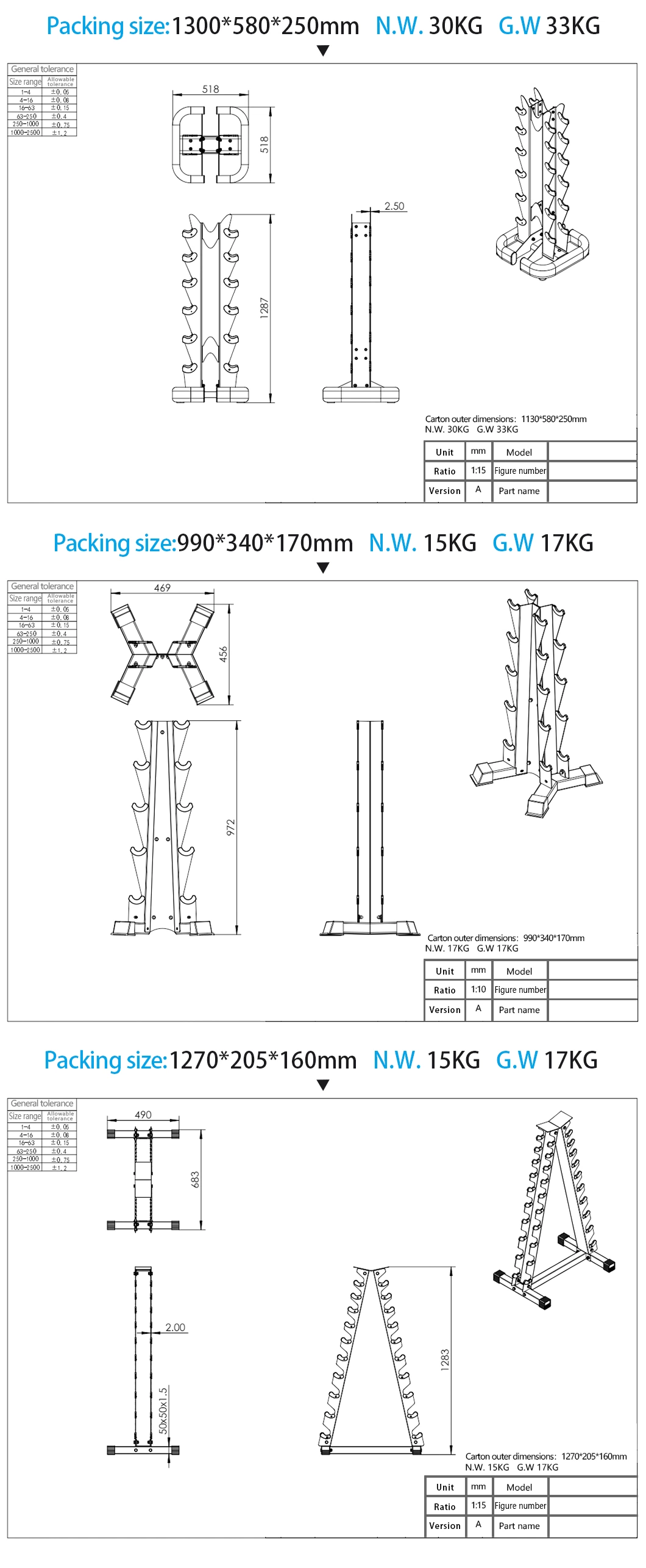 High Quality Safety Sturdy Design Type Triangle X Type Stands Dumbbell Rack