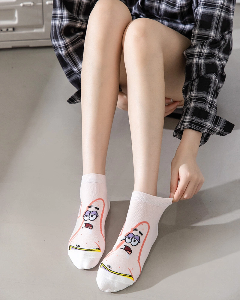 Knitting Cross-Border Sources Short Tube Japanese Cute Cartoon Trend Cotton Breathable Socks