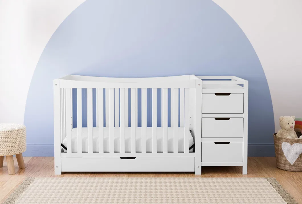 Remi All-in-One Convertible Crib Drawer Attached Changing Table