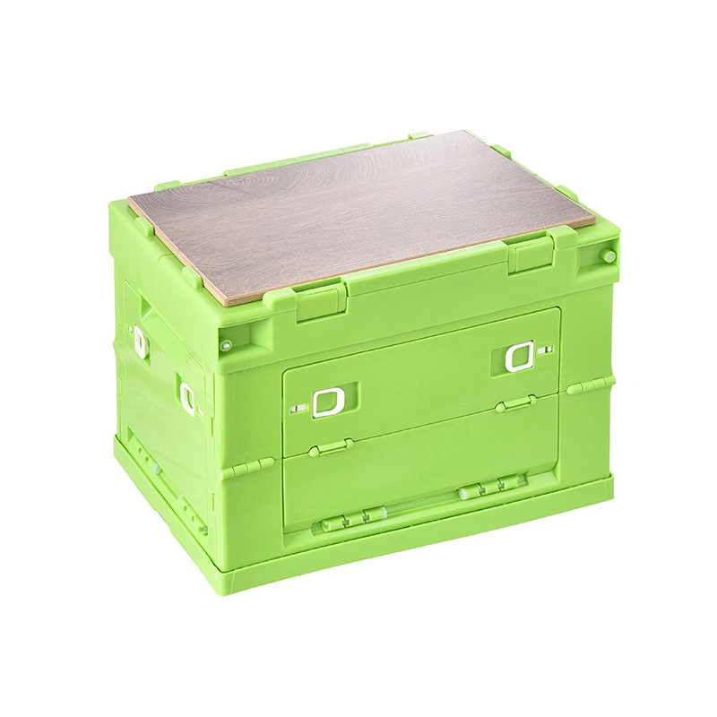 Promotion Price Multi-Door PP Wood Lid Chopping Board Foldable Camping Storage Box