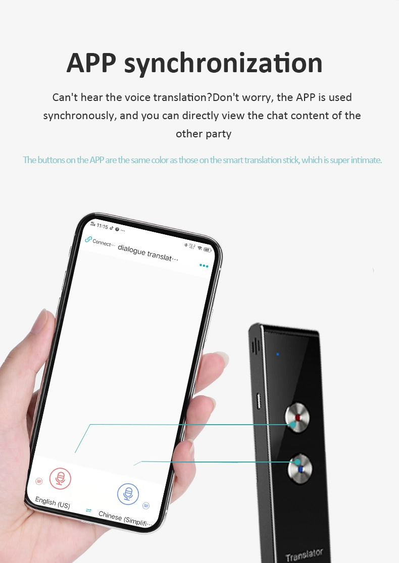 T8 96 Languages Intelligent Learning Machine Translator Bluetooth Multi Language Translator Voice Translator Stick Translator