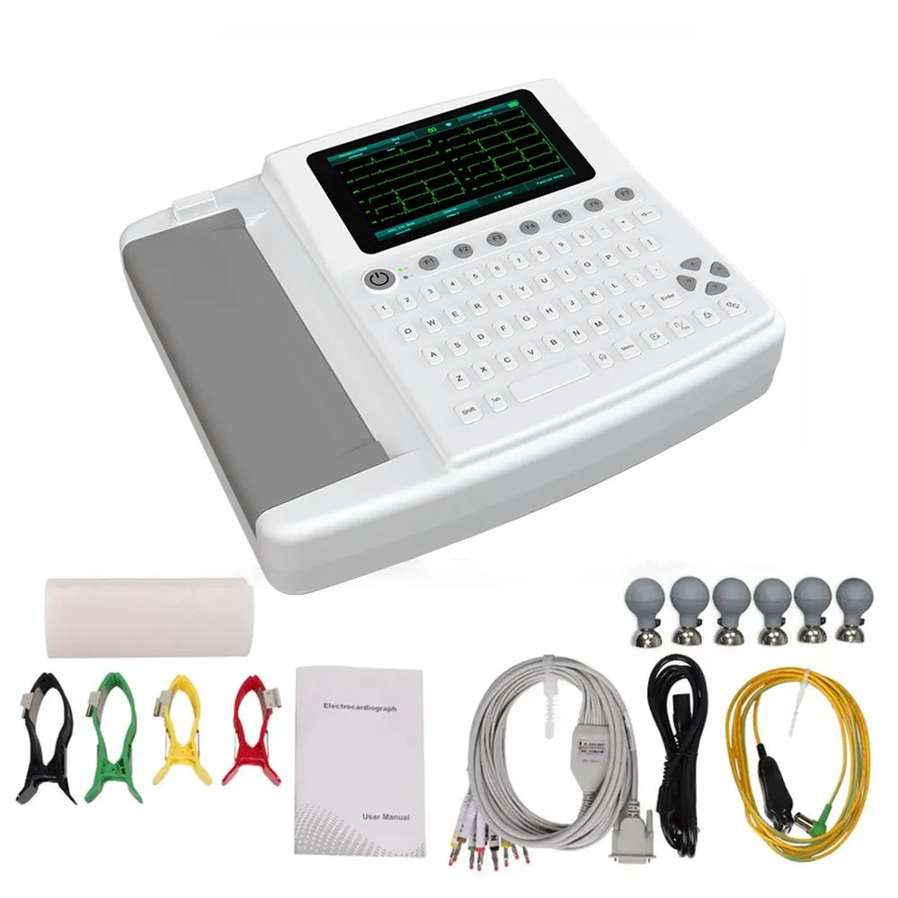 Digital 12-Channel ECG/EKG Color Display Hospital Machine 12 Leads