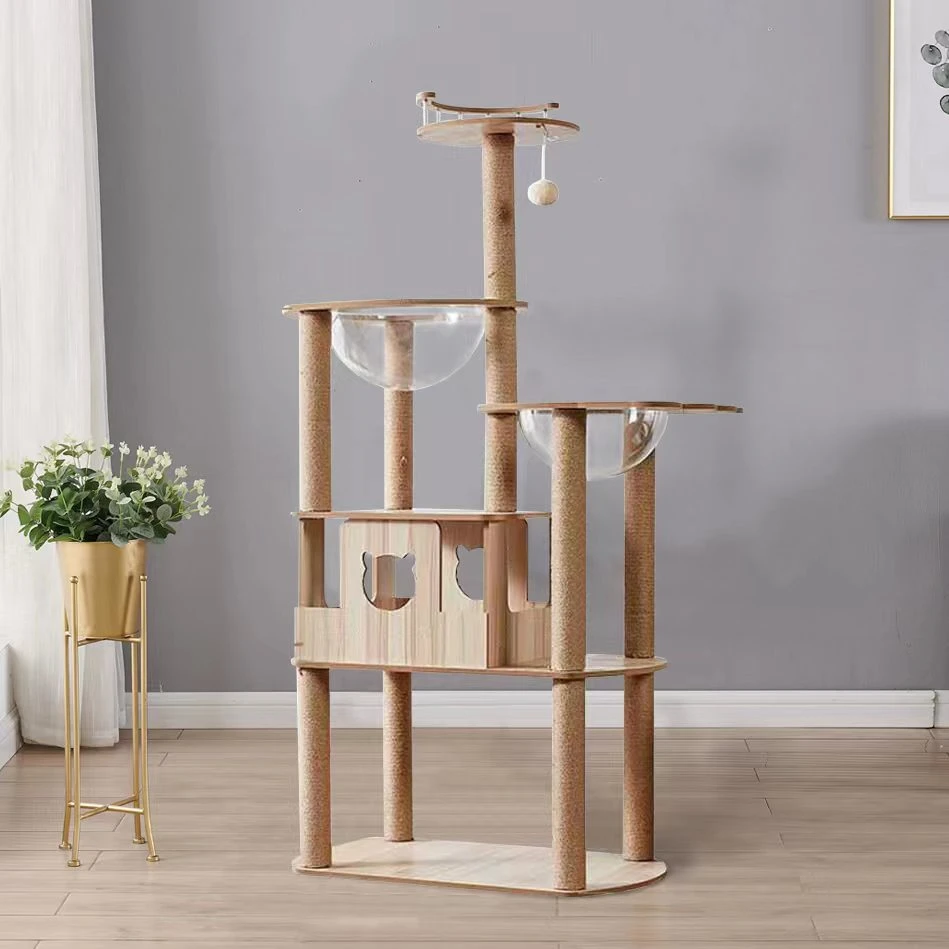 Cat Toy Wooden Cat Tree Furniture Scratching Post