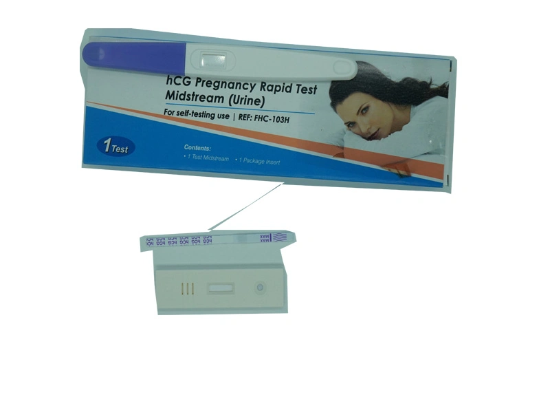 China Manufacture CE Approved Female Home Pregnancy Test Medical HCG Cassette Midstream Strip Test Kit