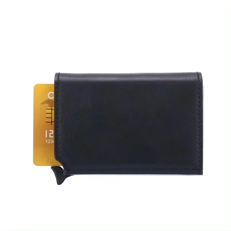 Promotional High Quality PU Leather Card Holder Credit Pop up Card Holder