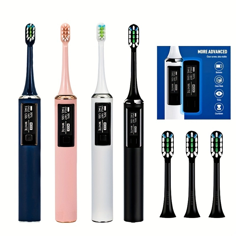 Portable Sonic Heads Electric Tooth Brush Case for Adult Electronic LCD Screen